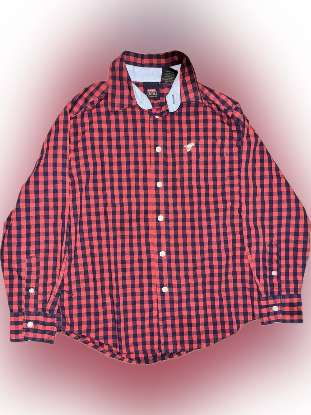 ☀️EUC Red and Black Checkered Button-Up Shirt